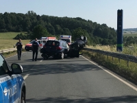 Schwerer Verkehrsunfall auf der Bundesstraße 252 bei Frankenberg am 30. Juni 2019